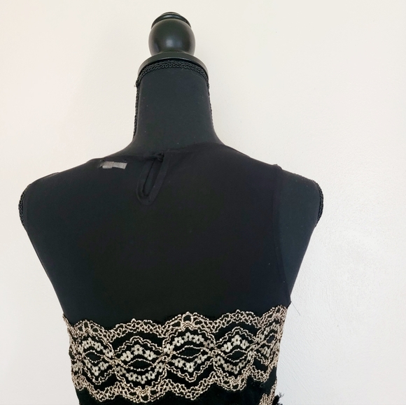 En creme black and gold mini unique dress. Size S - Picture 5 of 15